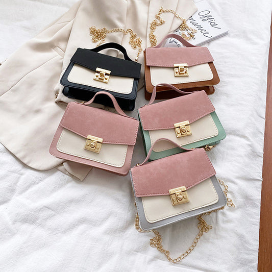 Fashion Retro Women's Handbags Niche Design Contrast Color