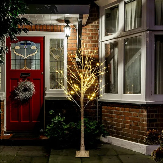 6 Feet 96 LED Lighted Birch Tree For Thanksgiving Decor Home Wedding Party Indoor Outdoor Christmas